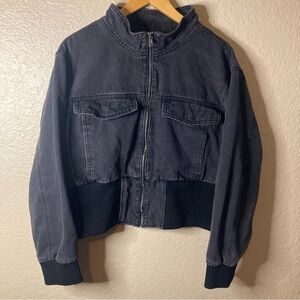 Fashion Nova Denim Jacket Black Full Zip Casual Classic Bomber  Women’s 2X